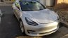 Tesla Model 3 front three quarters spy shot