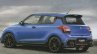 2017 Suzuki Swift Sport blue rear three quarters rendering