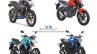 Bajaj Pulsar NS160 comparo front three quarter right