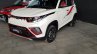 Mahindra KUV100 NXT white accessorised front three quarters