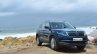 Skoda Kodiaq test drive review front three quarters beach shit