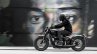 Triumph Bonneville Bobber black press left side action