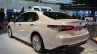 2018 Toyota Camry Hybrid rear three quarters at 2017 Dubai Motor Show