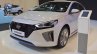 Hyundai Ioniq hybrid front three quarters left side at 2017 Dubai Motor Show