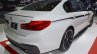 2017 BMW 5 Series with BMW M Performance accessories rear three quarters at 2017 Thai Motor Expo