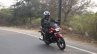 2018 Hero Super Splendor first ride review front right quarter action shot