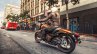 Kawasaki Vulcan S Pearl Lava Orange press rear angle action