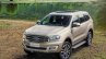 Facelifted Ford Everest (Facelifted Ford Endeavour) front three quarters elevated view