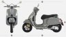 Vespa Gts 300 Supertech Grey Front And Left Side