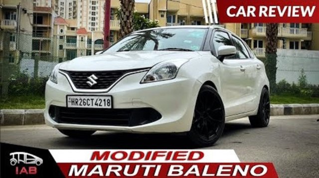 Maruti Baleno Modified White Front Three Quarters