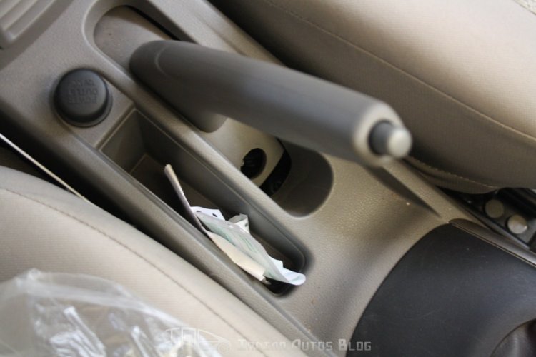 Hand brake operation is soft, the visible hole is certainly not a touch of luxury or premiumness
