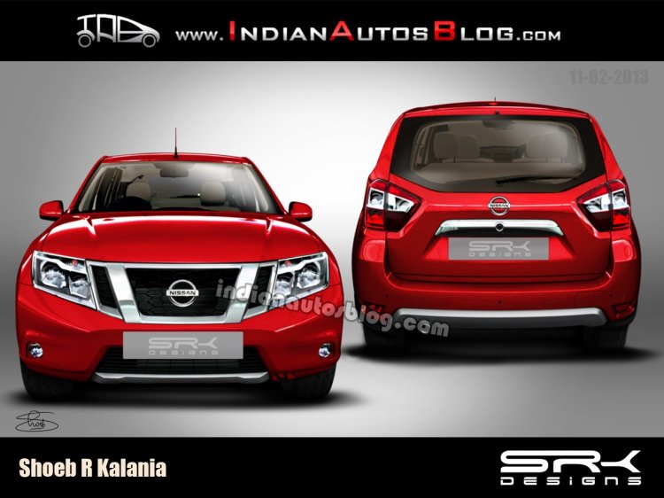 Nissan Duster render front and back