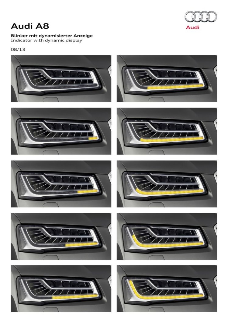 Audi A8 LED headlight turn signal