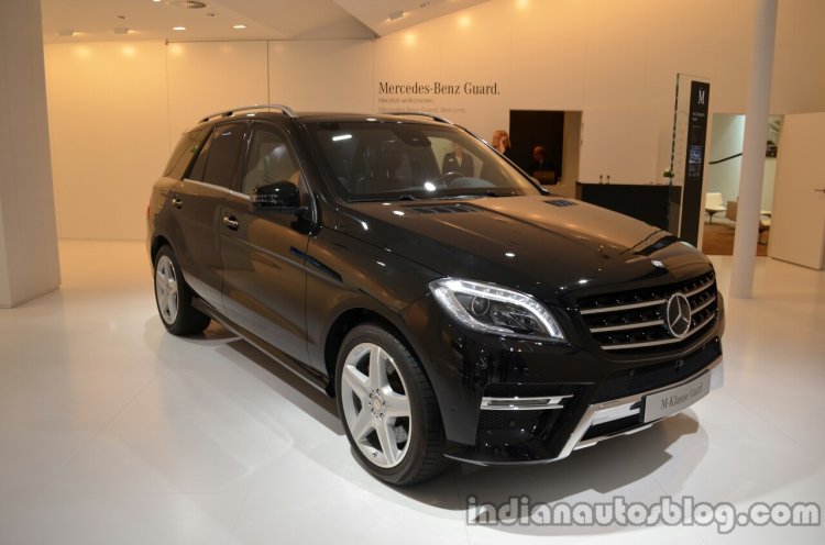 Front three quarter of the Mercedes M-Guard armoured SUV