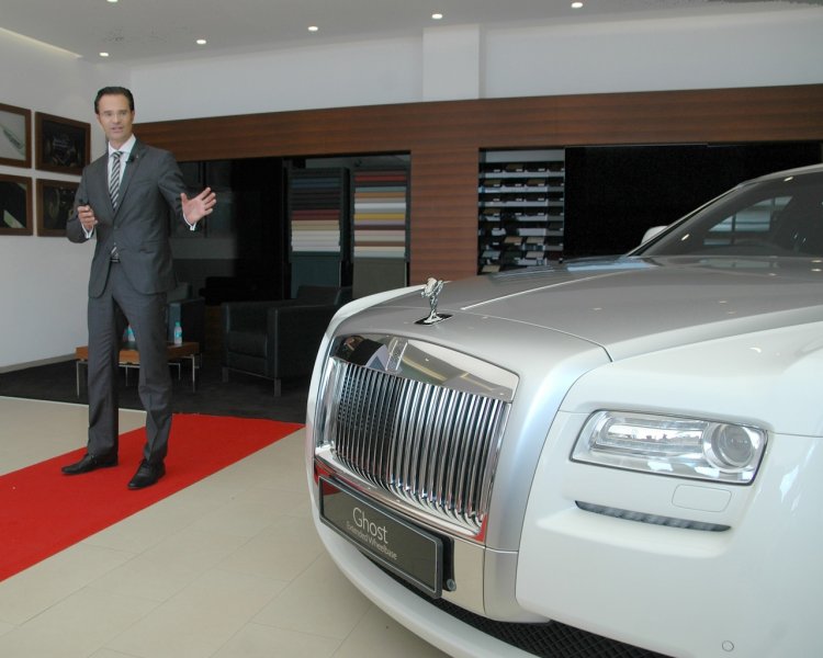 Herfried Hasenoehrl at the newly opened Rolls Royce showroom in Ahmedabad