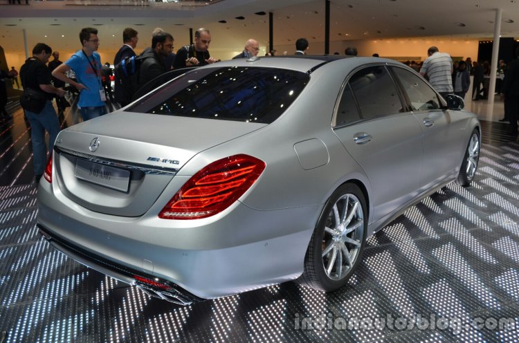 Rear three quarter of the 2014 Mercedes S 63 AMG