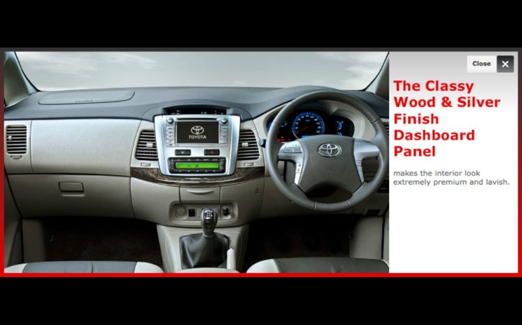 Toyota Innova facelift dashboard panel