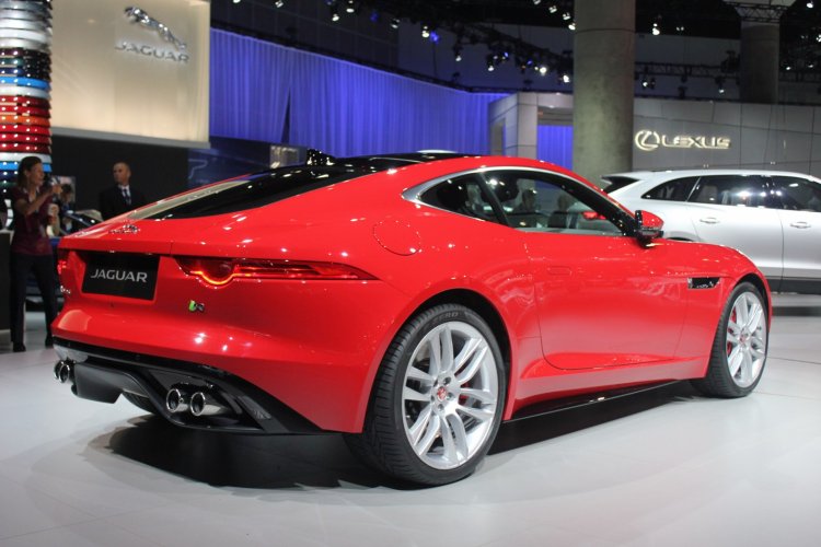 Jaguar F-Type R Coupe at LA Auto Show rear three quarters right