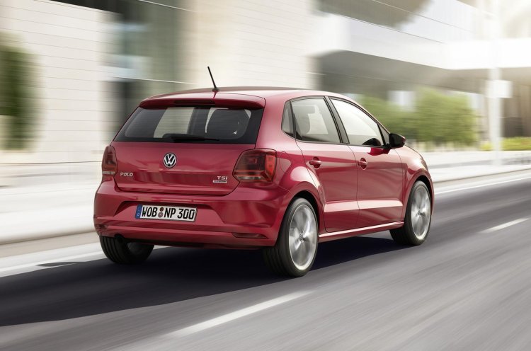 VW Polo facelift rear three quarters press image