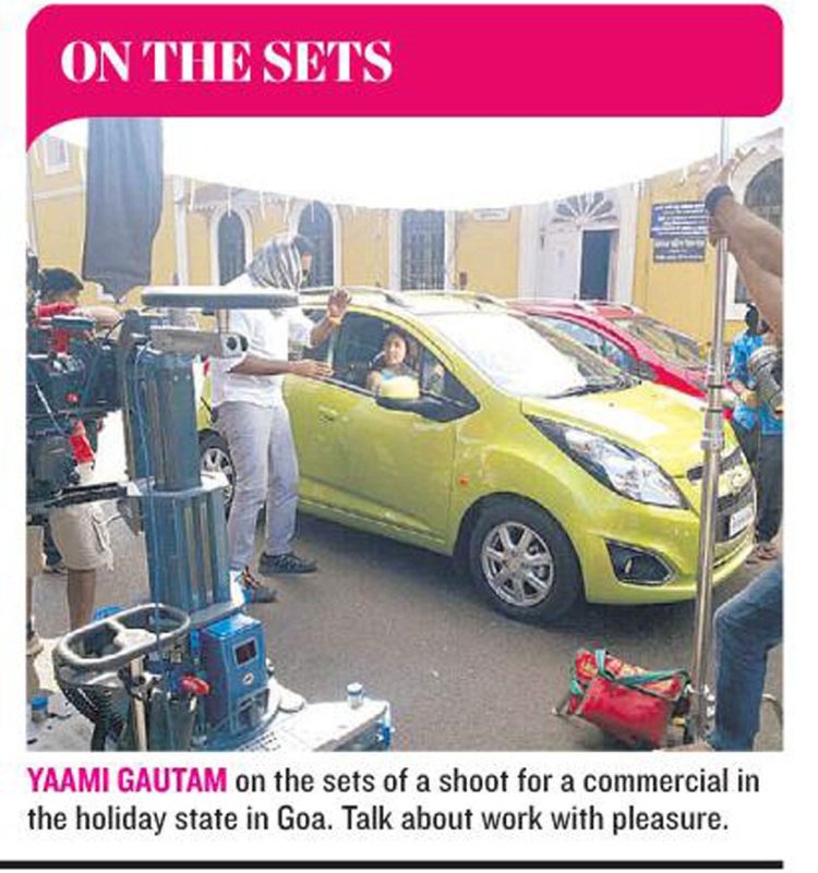 Yaami Gautam with the Chevrolet Beat facelift Goa commercial shoot