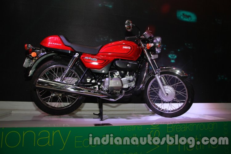 Auto Expo 2014 Hero Splendor Pro Classic Cafe Racer side
