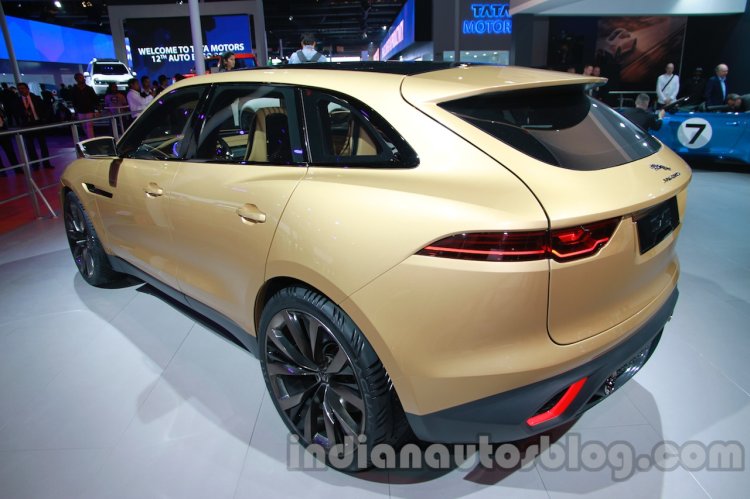 Jaguar C-X17 at 2014 Auto Expo rear three quarters