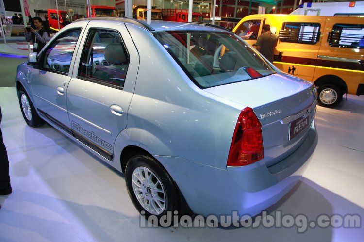 Mahindra Verito Electric rear three quarters left at Auto Expo 2014