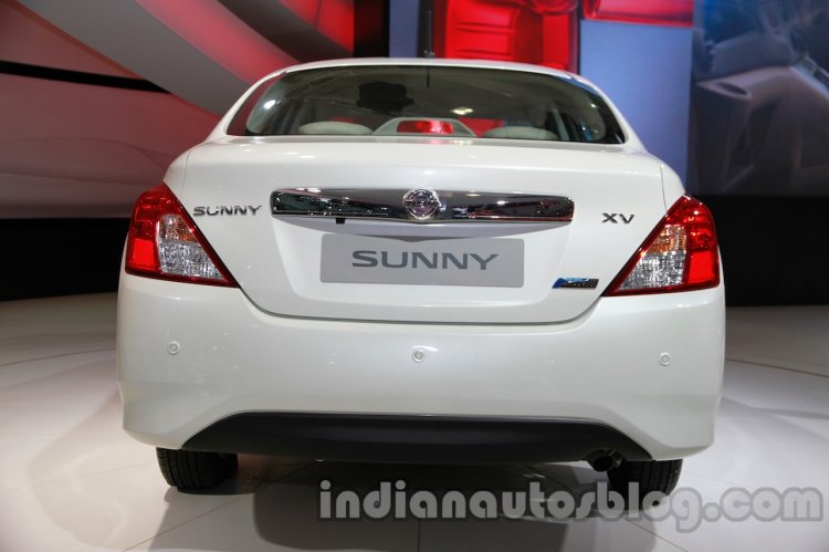Nissan Sunny facelift rear view at Auto Expo 2014