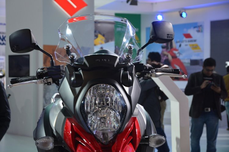 Suzuki V-Strom 1000 ABS headlamp from Auto Expo 2014
