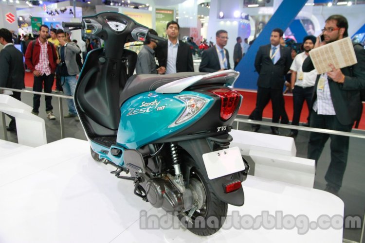 TVS Scooty Zest rear three quarter live