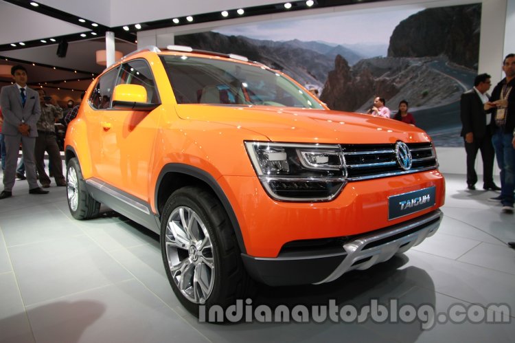 VW Taigun front three quarters at Auto Expo 2014