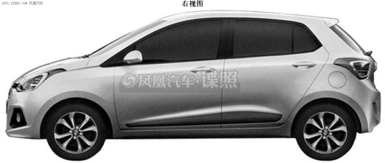 Hyundai Grand i10 profile patent in China