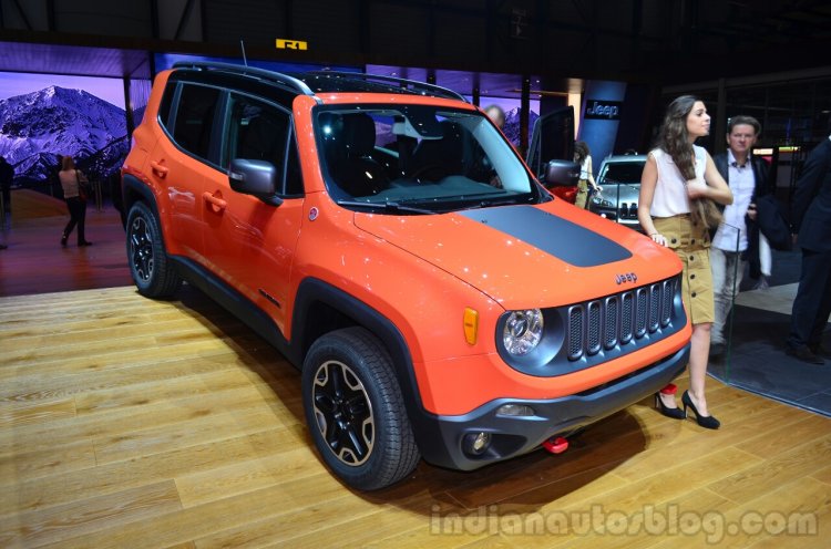 Jeep Renegade front three quarters at Geneva Motor Show