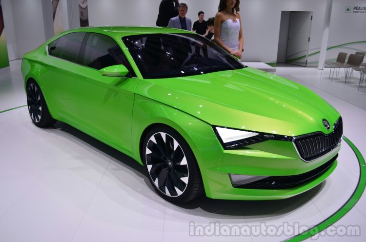 Skoda Vision C concept front three quarter right - Geneva Live