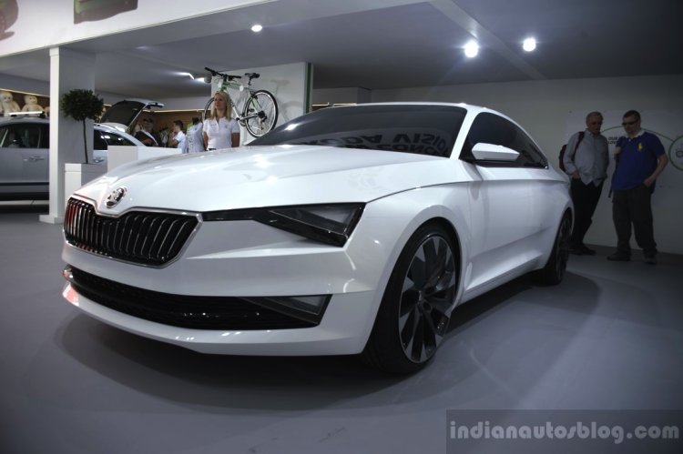 Skoda VisionC front three quarter at 2014 Goodwood Festival of Speed