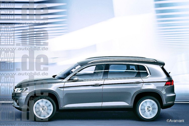 2016 VW Tiguan seven seat variant rendering
