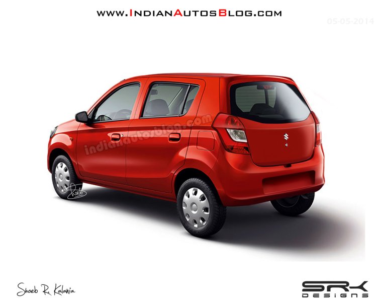 Maruti Alto 800 facelift IAB rendering rear