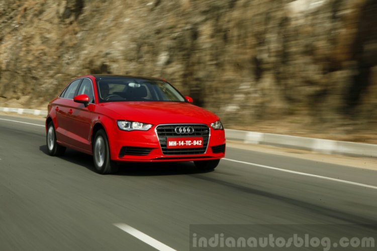 Audi A3 Sedan Review dynamic red front quarter