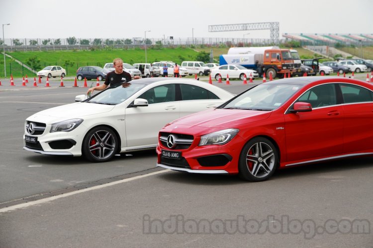 Mercedes CLA 45 AMG red and white front India launch