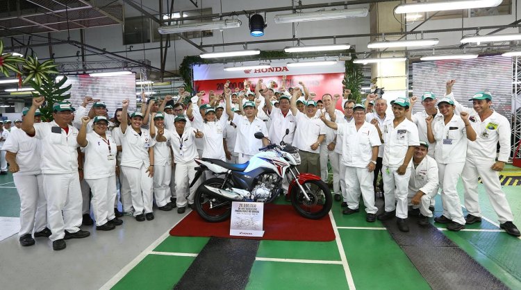 Honda Manaus plant Brazil rolls out 20 millionth two wheeler
