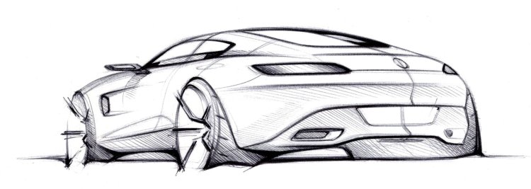 Mercedes AMG GT official sketch rear three quarter