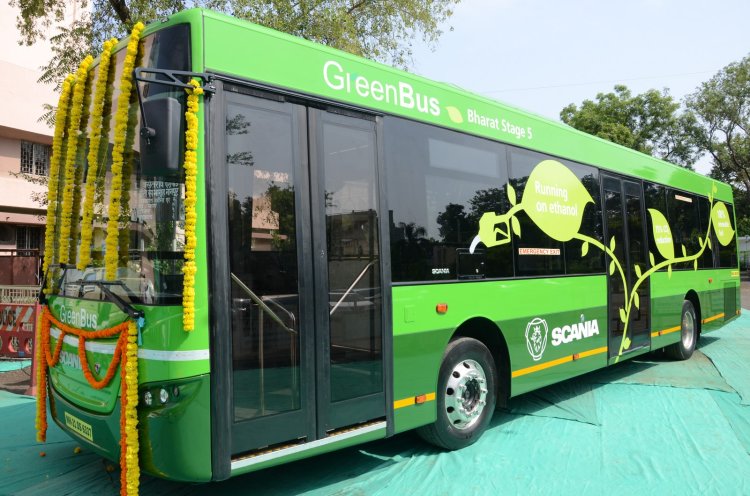 Scania ethanol powered city bus entered trial runs in Nagpur