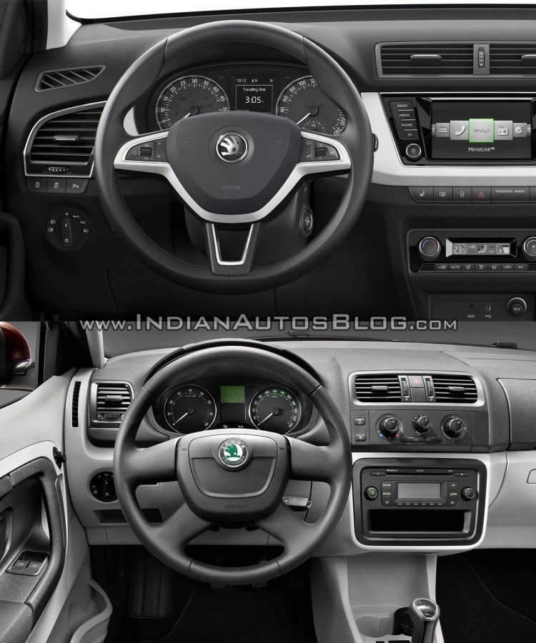 2015 Skoda Fabia dashboard vs current Skoda Fabia dashboard