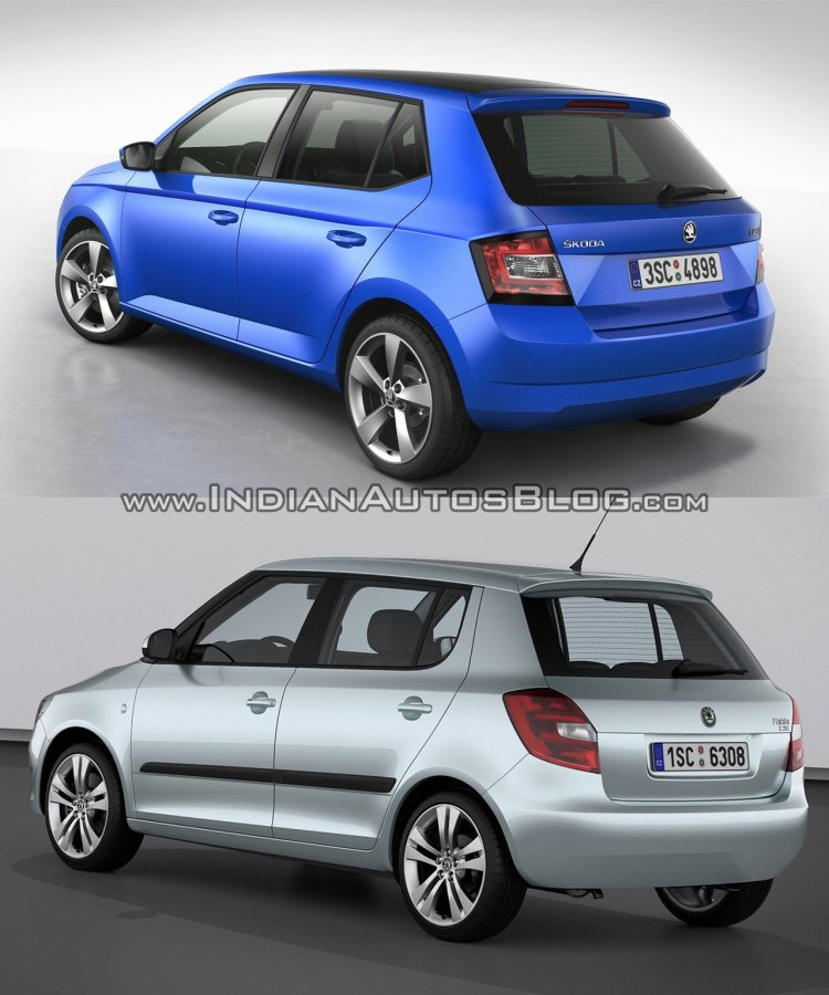 2015 Skoda Fabia rear vs current Skoda Fabia rear