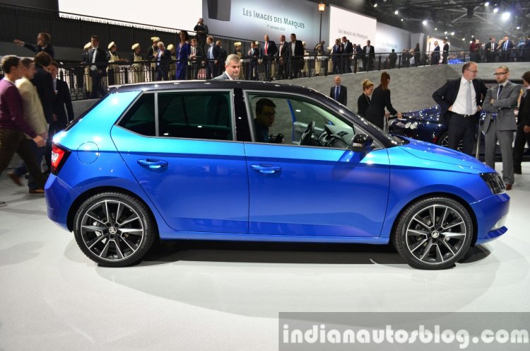 2015 Skoda Fabia side at the 2014 Paris Motor Show