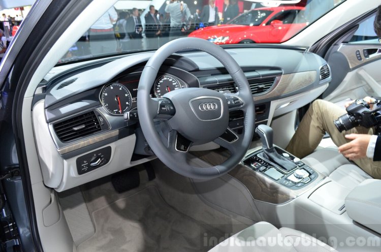 Audi A6 facelift interior at the 2014 Paris Motor Show