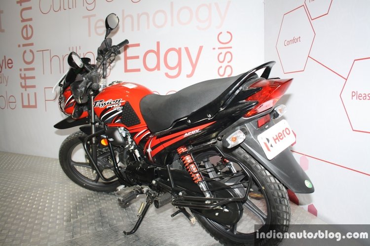 Hero Passion Pro TR rear three quarter at the 2014 Nepal Auto Show