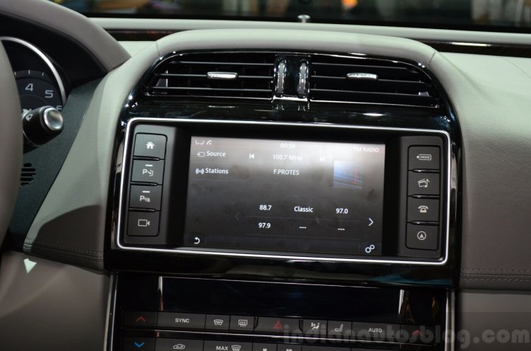 Jaguar XE infotainment system at the 2014 Paris Motor Show
