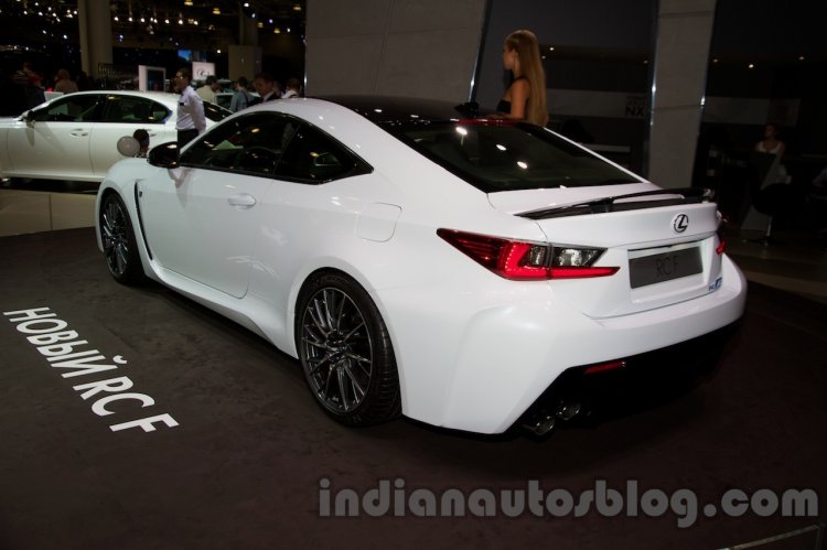 Lexus RC-F Carbon pack rear three quarters left at the 2014 Moscow Motor Show