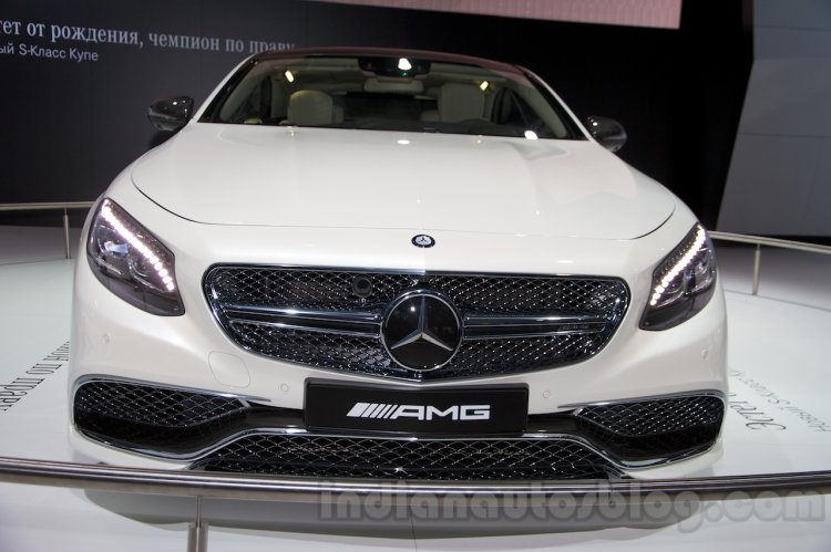 Mercedes S65 AMG Coupe front at Moscow Motor Show 2014